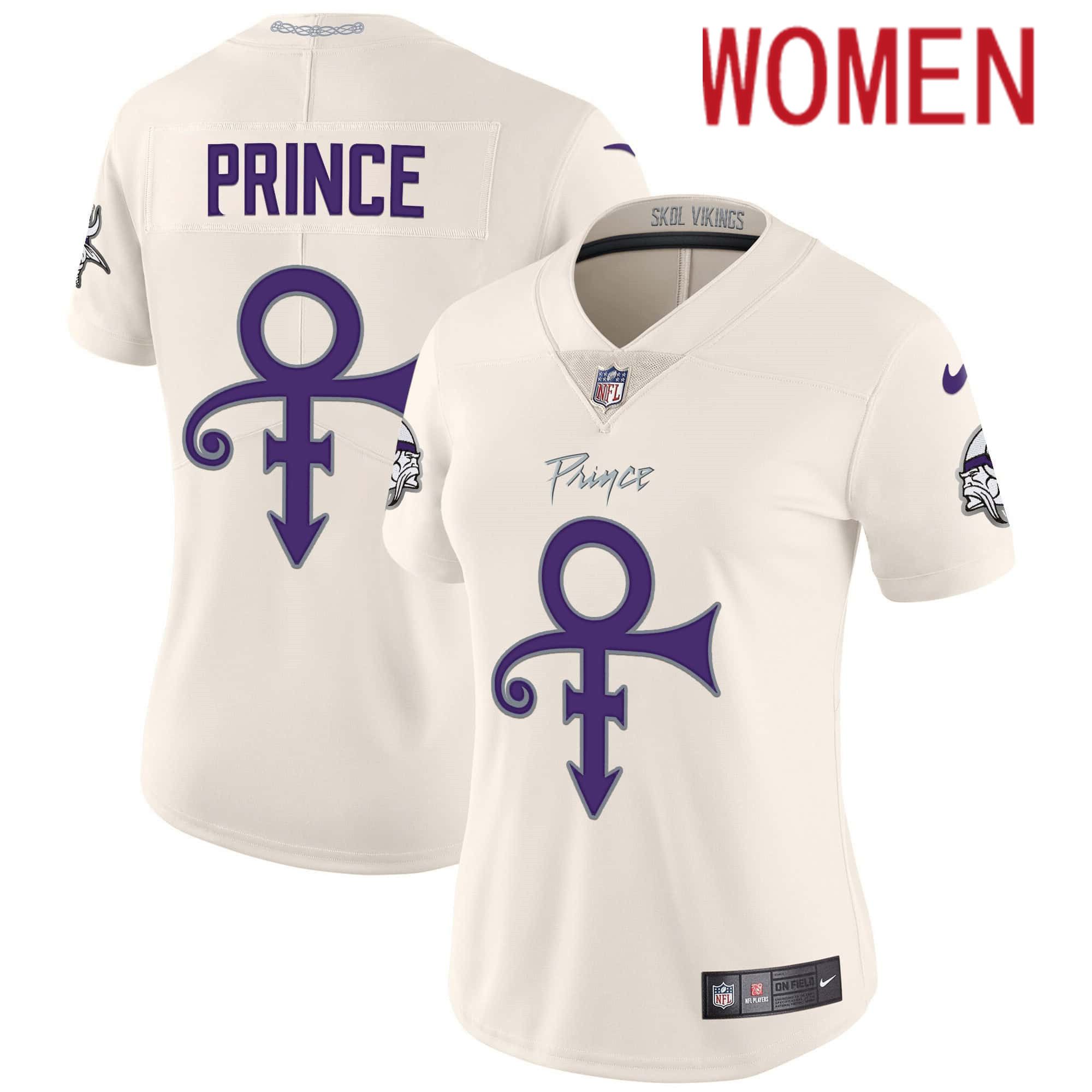 Women Minnesota Vikings Blank Cream 2024 Nike Prince Vapor Limited NFL Jersey->customized nfl jersey->Custom Jersey